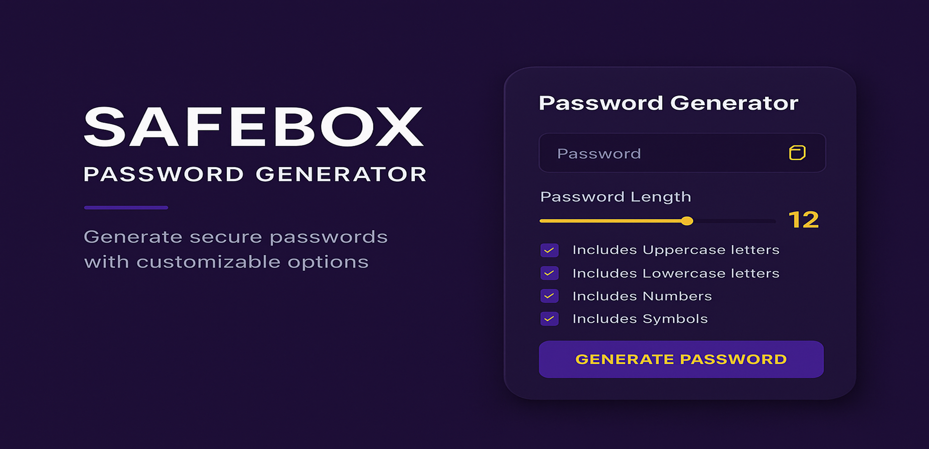 SafeBox Password Generator
